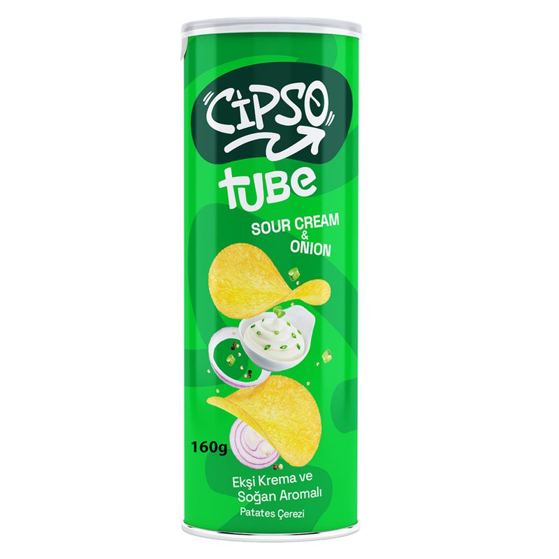 Cipso Tube Ekşi Krema ve Soğan Aromalı Cips 160 g