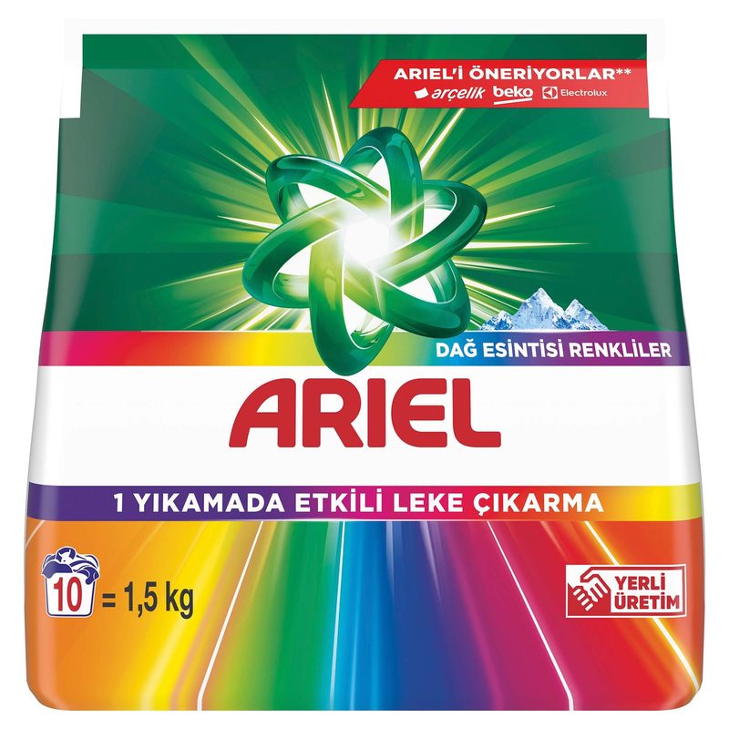 Ariel Dağ Esintisi Renklilere Özel Toz Çamaşır Deterjanı 1,5 kg